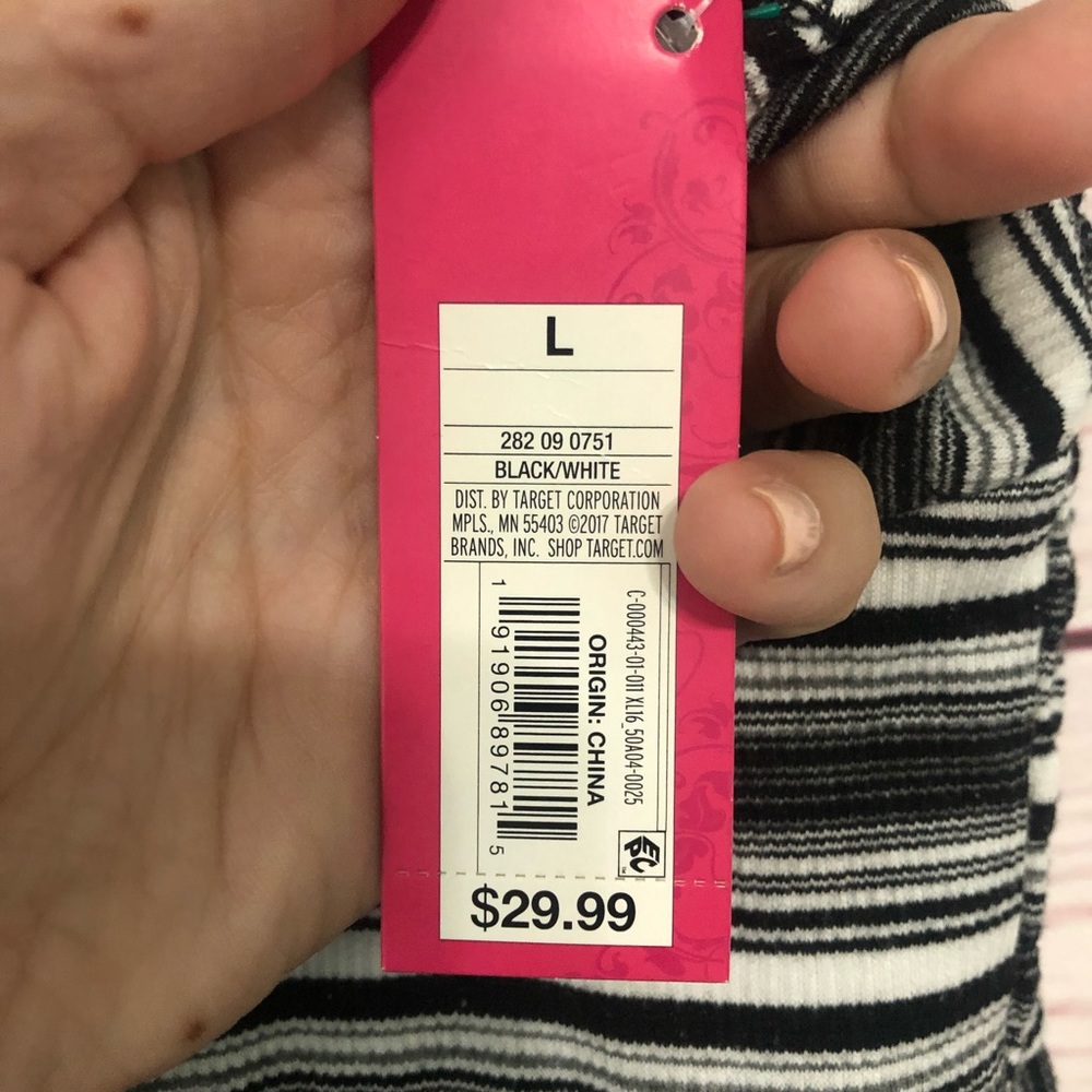 NWT Xhilaration Black & White Striped Jumpsuit - Picture 6 of 8